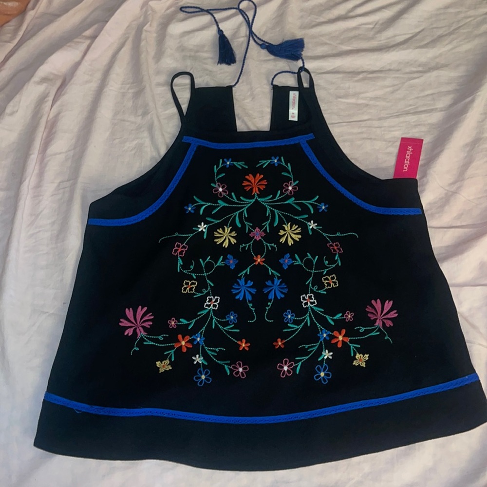 Black Blouse with flowers
